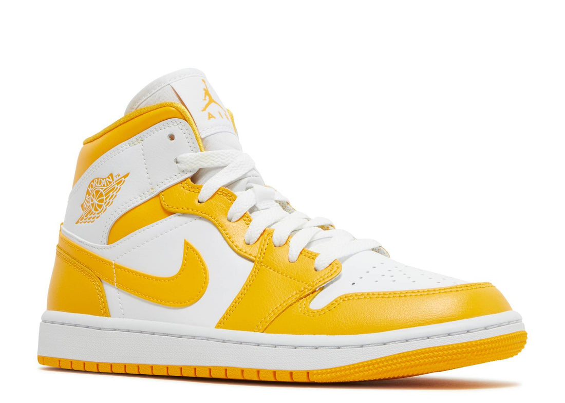 Air Jordan 1 Mid WMNS "White/University Gold"